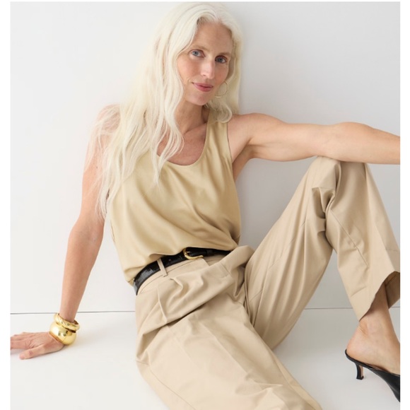 J. Crew Sleeveless Shell Top in Everyday Crepe- Tan - Picture 2 of 4